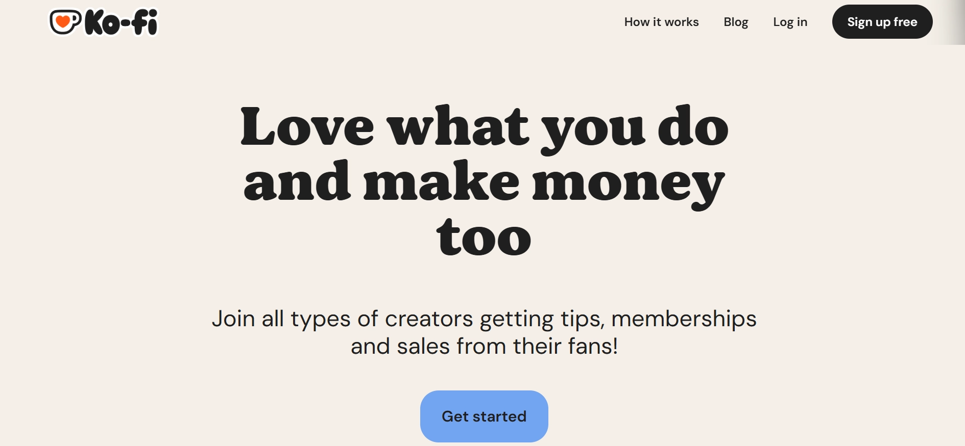 Ko-Fi Homepage