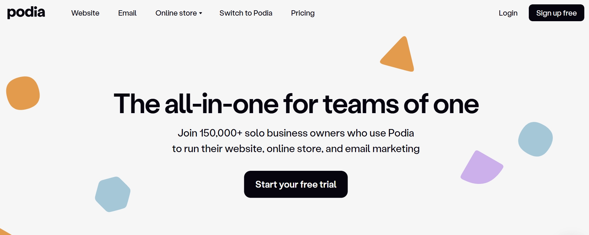 Podia Homepage