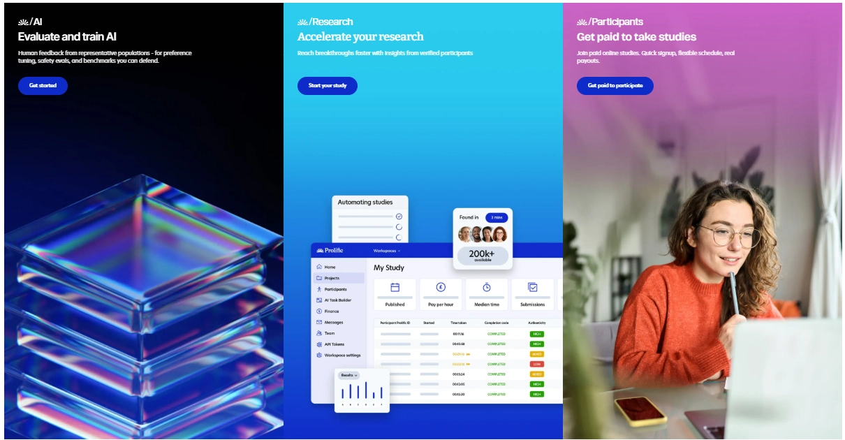 image showing prolific home page