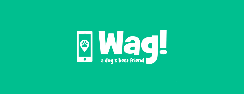 White Wag! logo with a smartphone icon featuring a paw print on a bright green background.