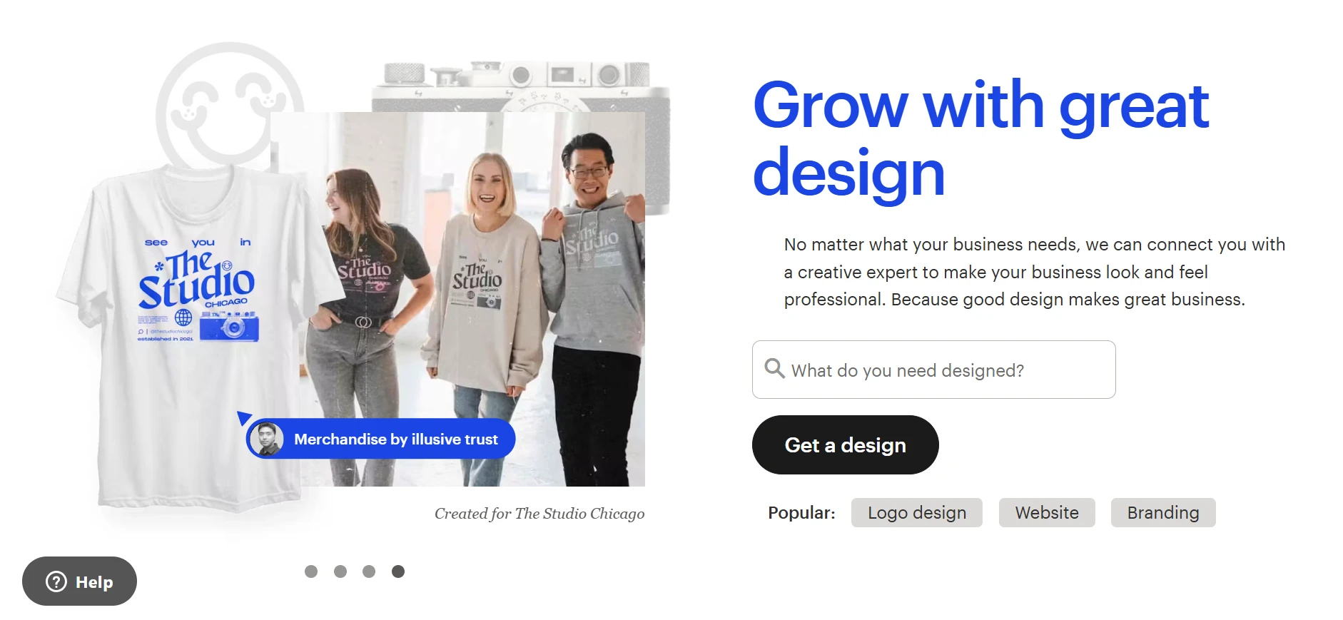 Image showing 99designs.com homepage