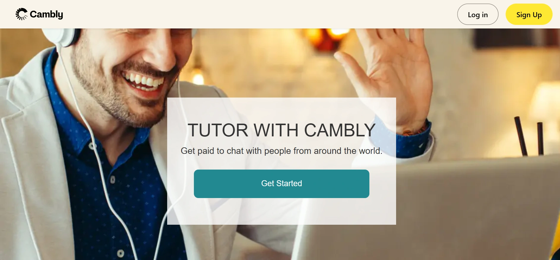 Image showing a screenshot of Cambly homepage