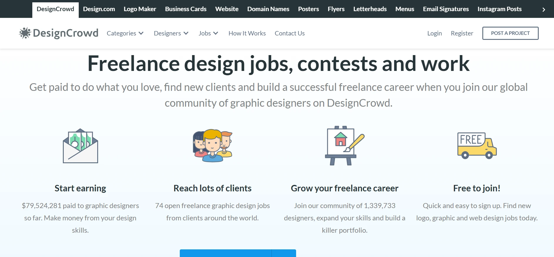 DesignCrowd webpage