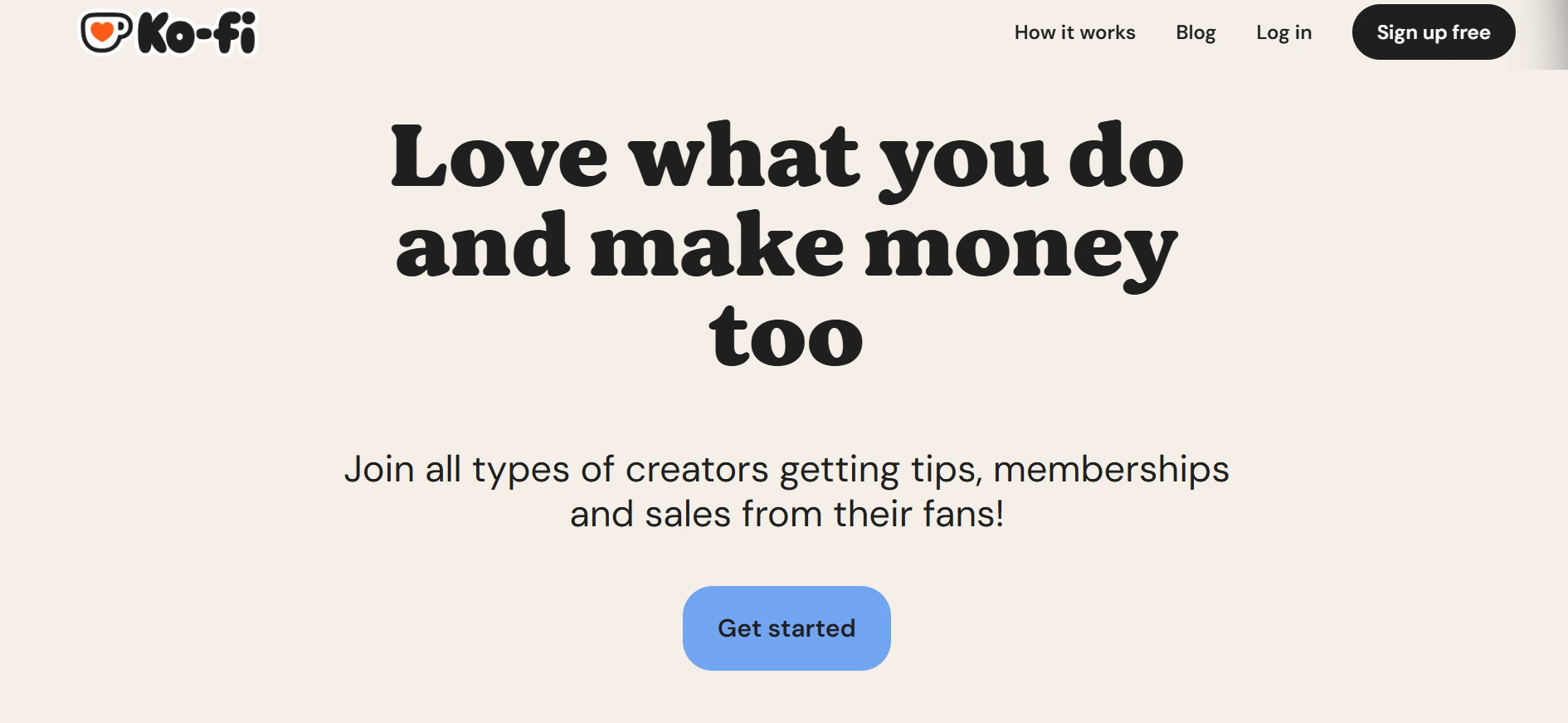 Ko-fi webpage