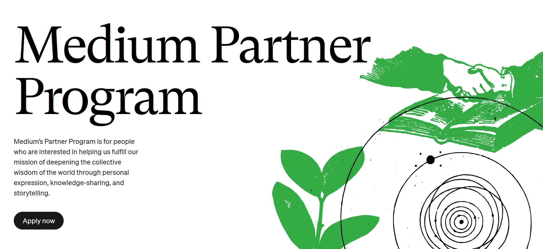 An image showing Medium's Partner Program Homepage