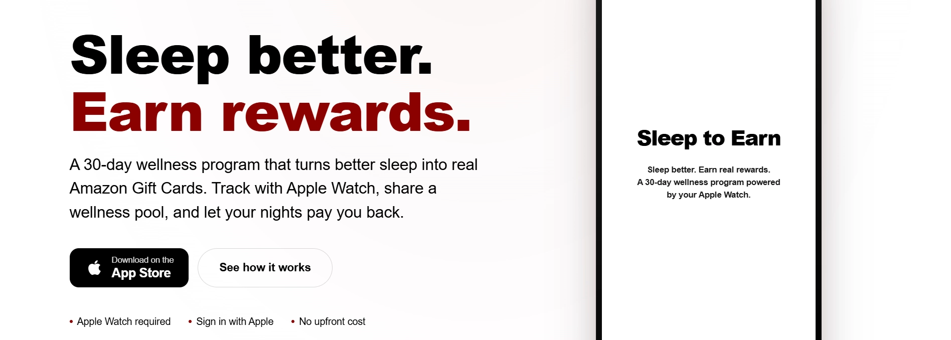 Sleep to earn webpage