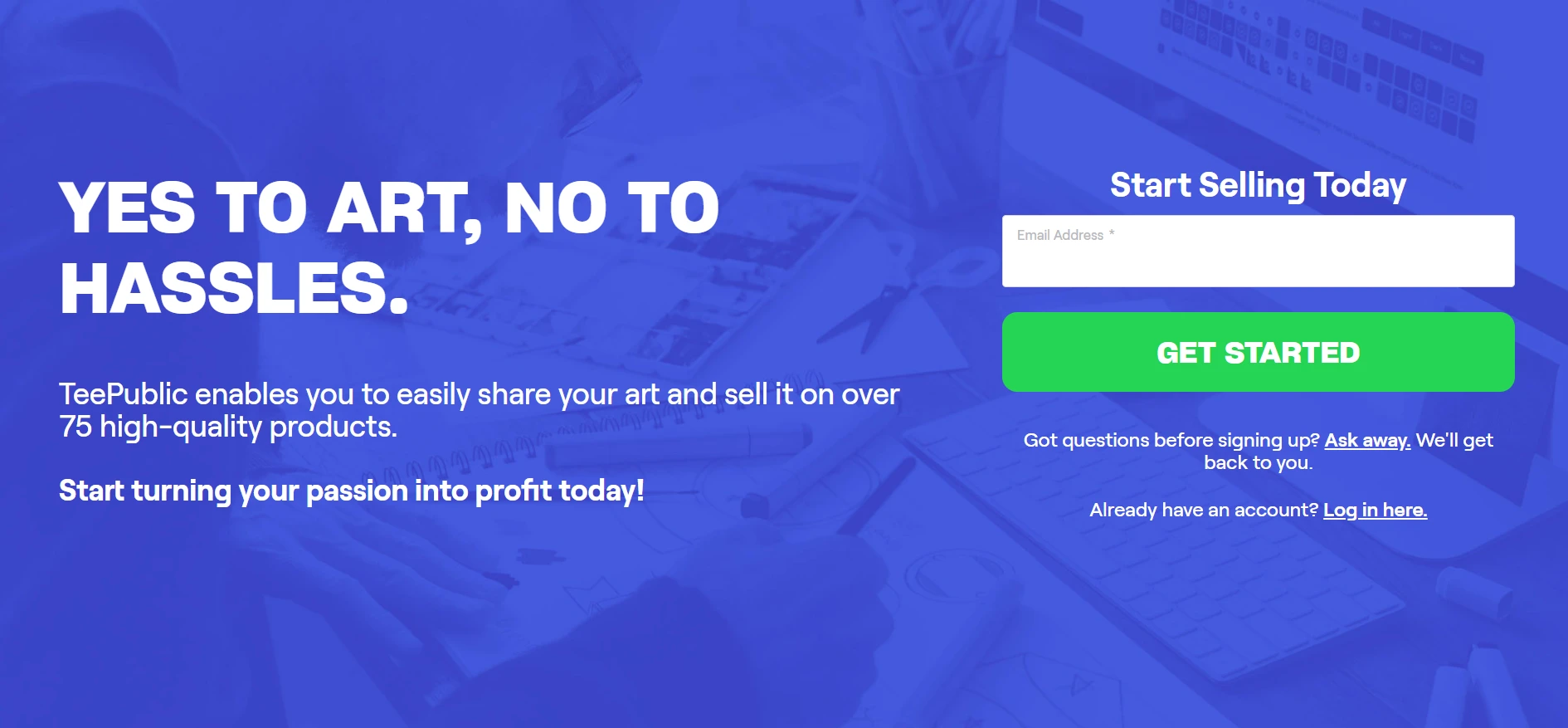 TeePublic webpage