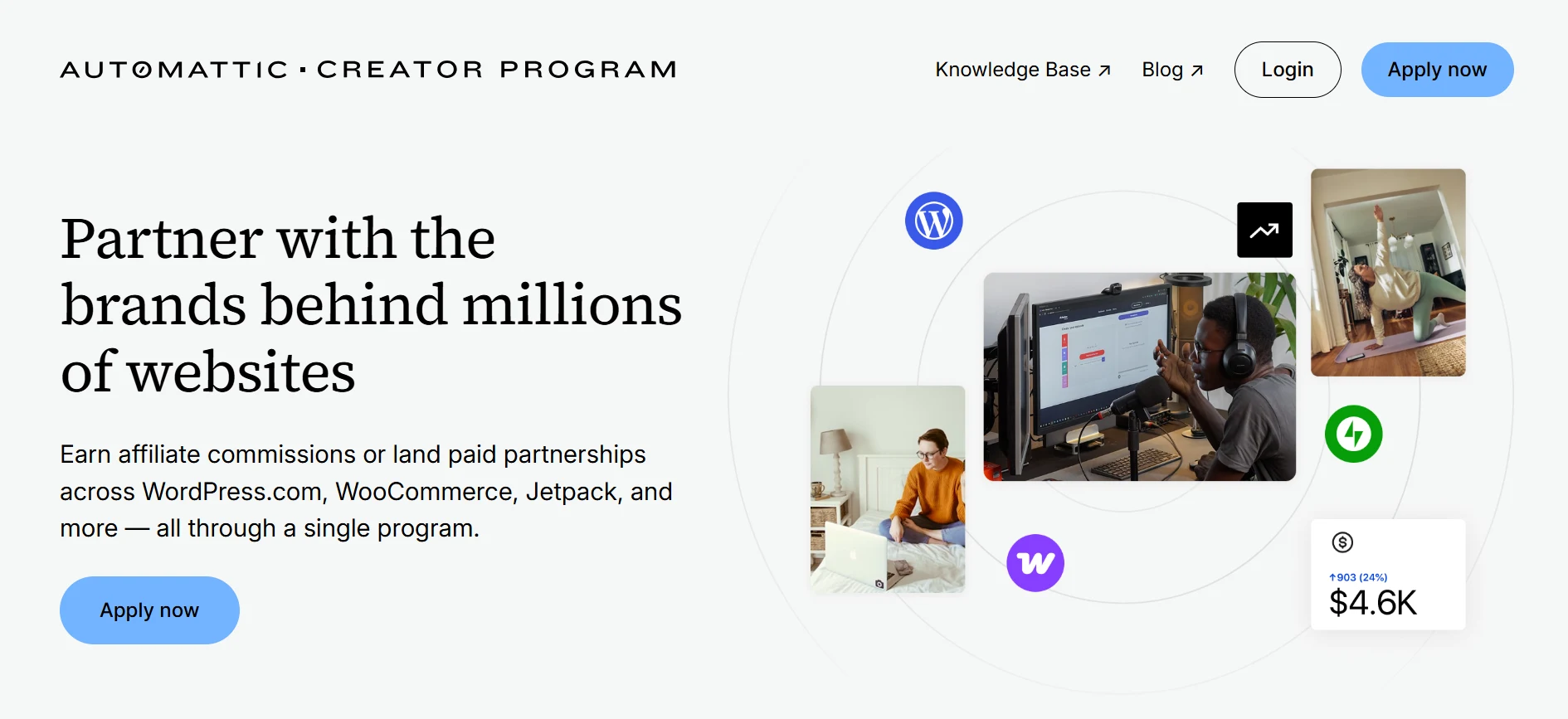 Automattic Affiliate Program webpage