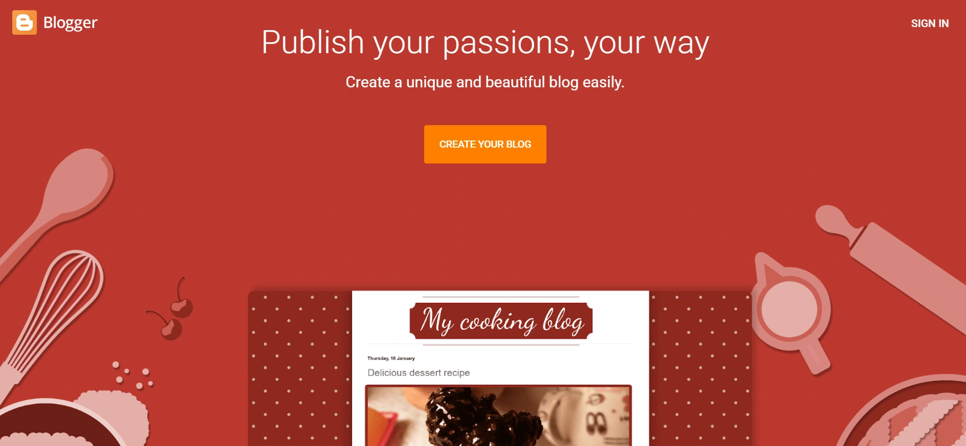 Blogger webpage