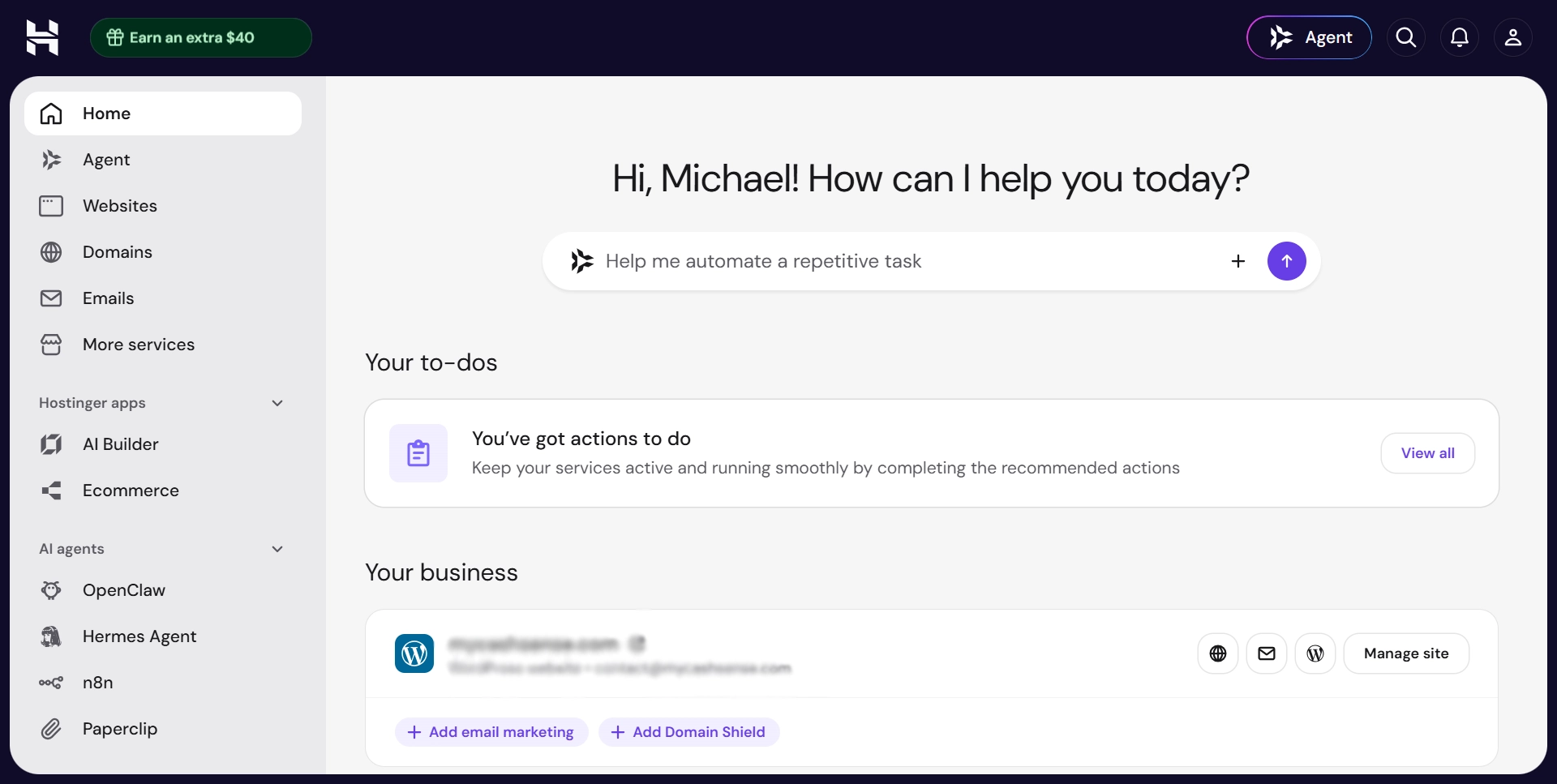 Hostinger hPanel