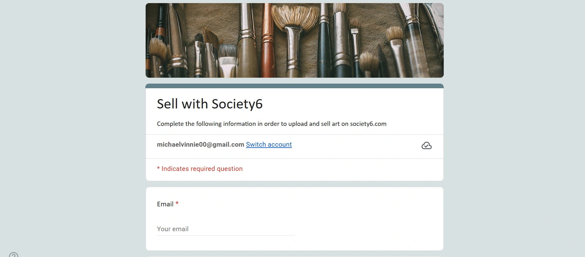 Society6 application form