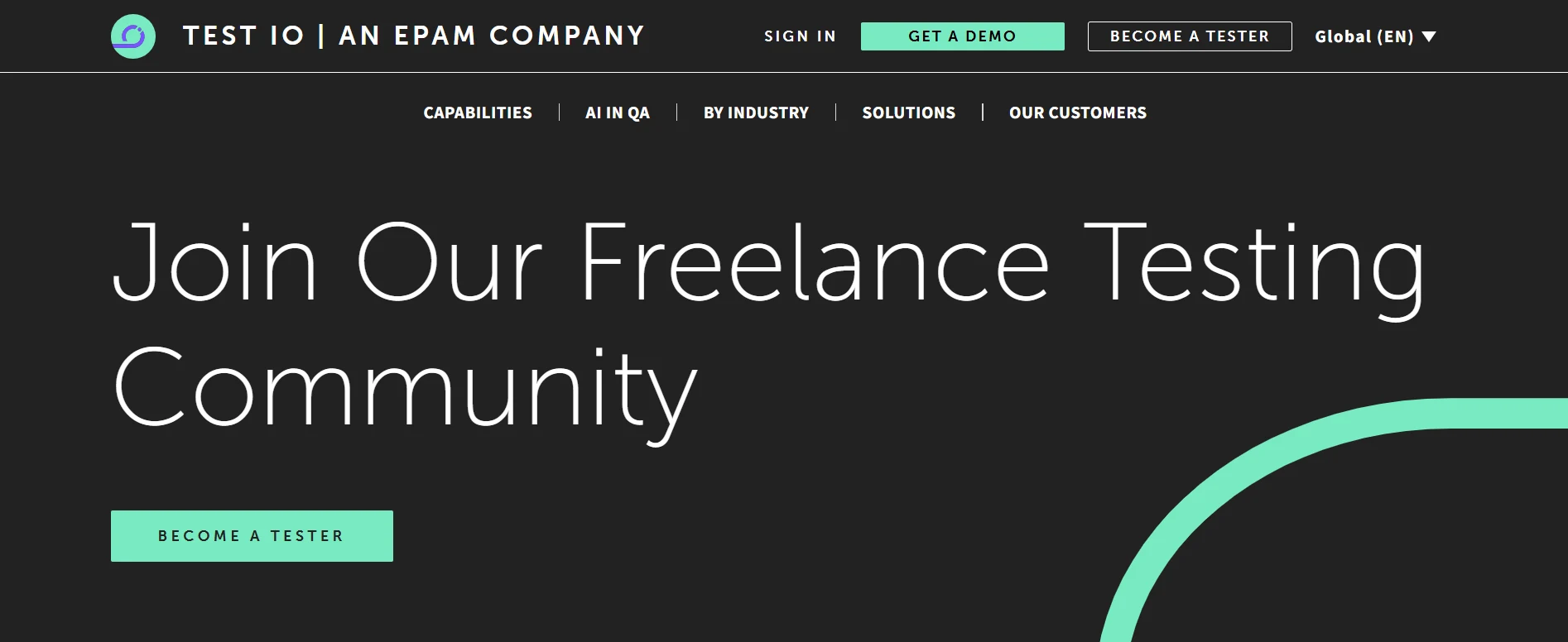 Test IO webpage