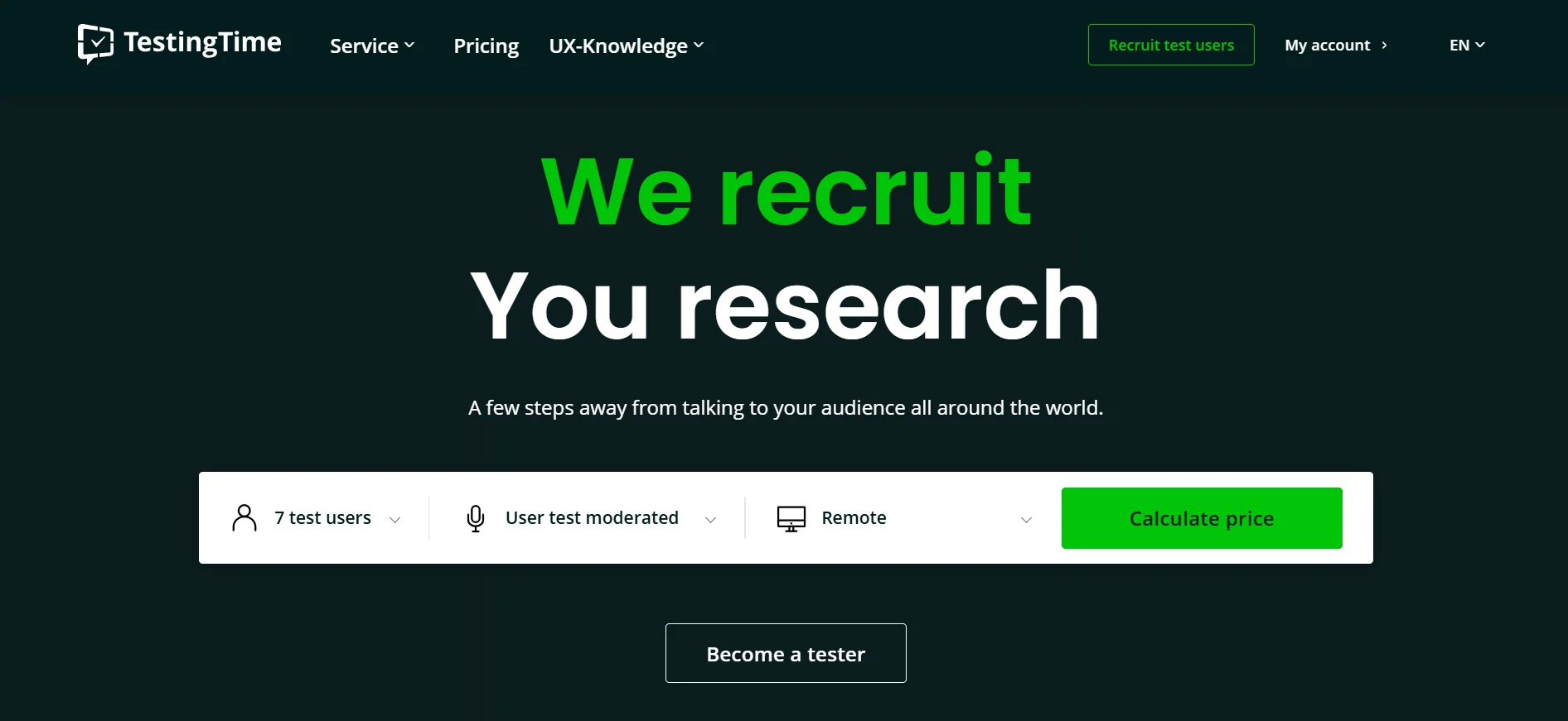 TestingTime webpage