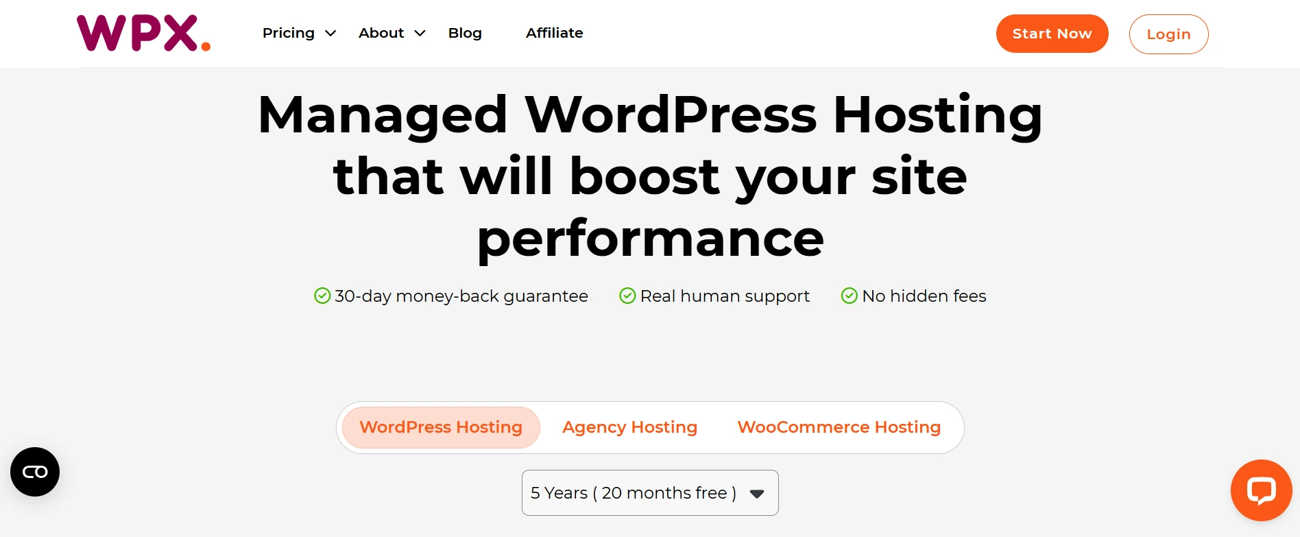 Image showing WPX hosting webpage
