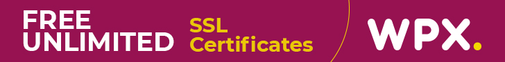 Banner showing WPX free SSL certificate