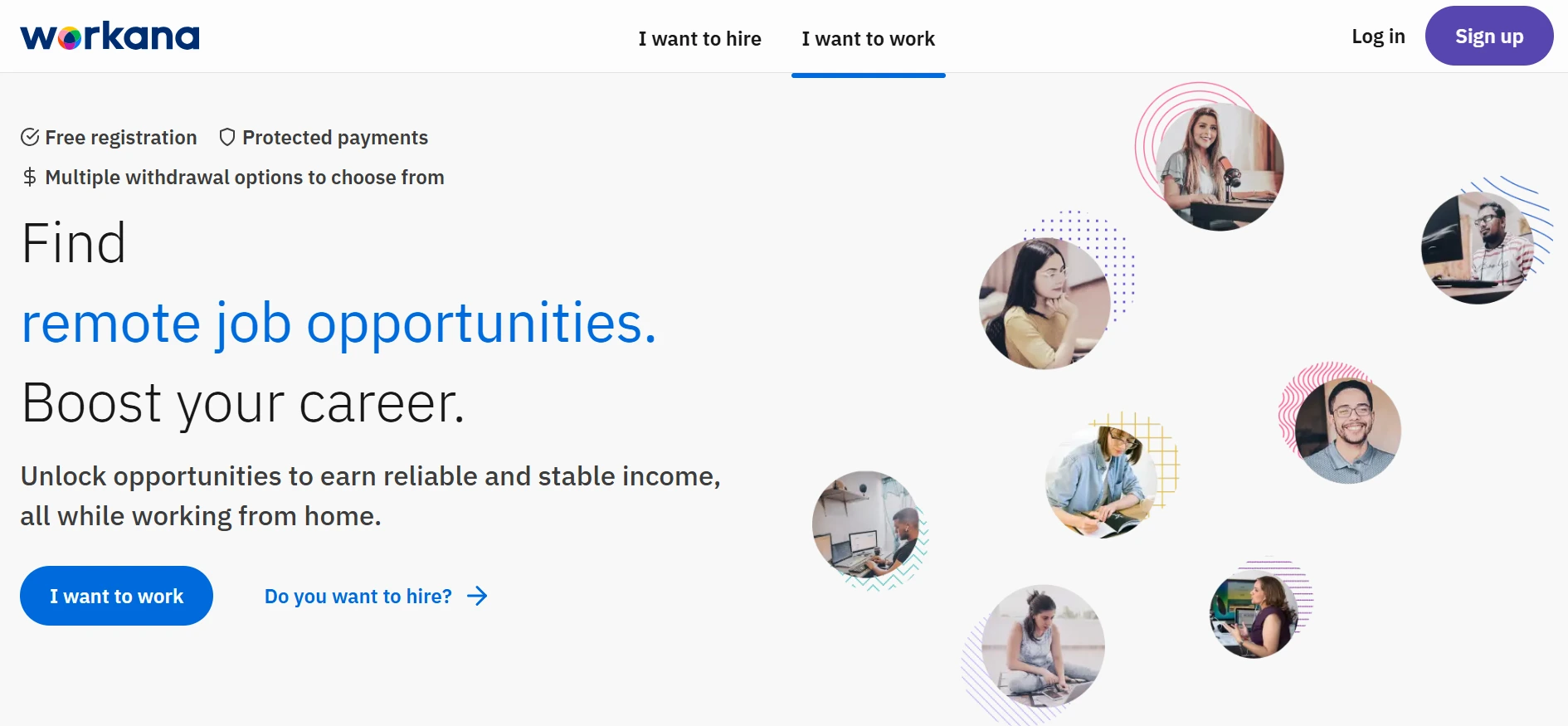 Workana webpage