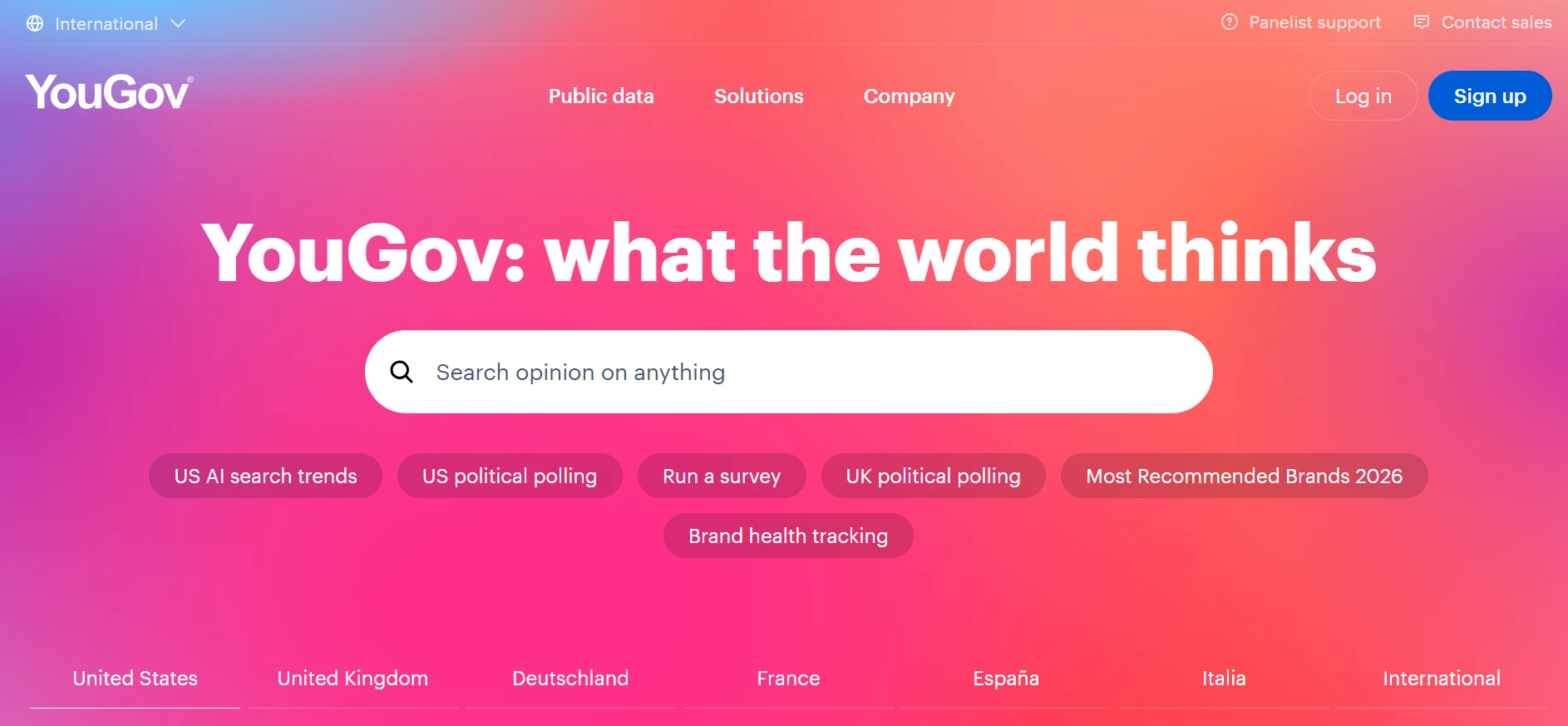 YouGov webpage