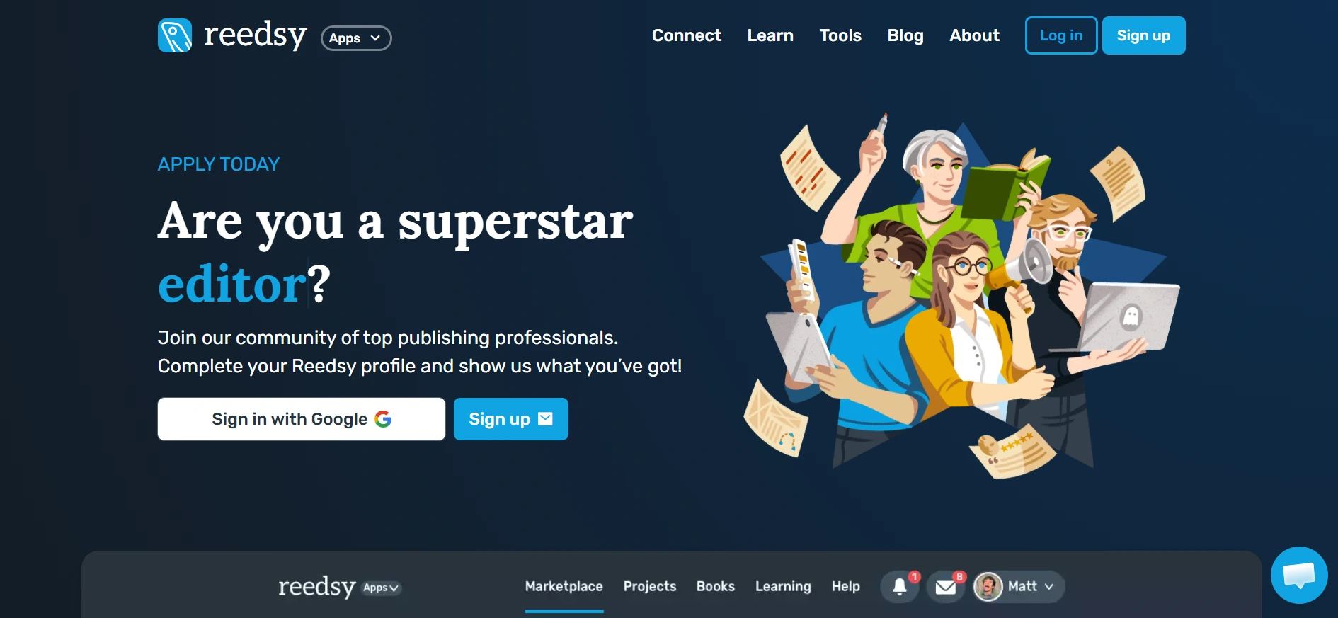 Reedsy webpage