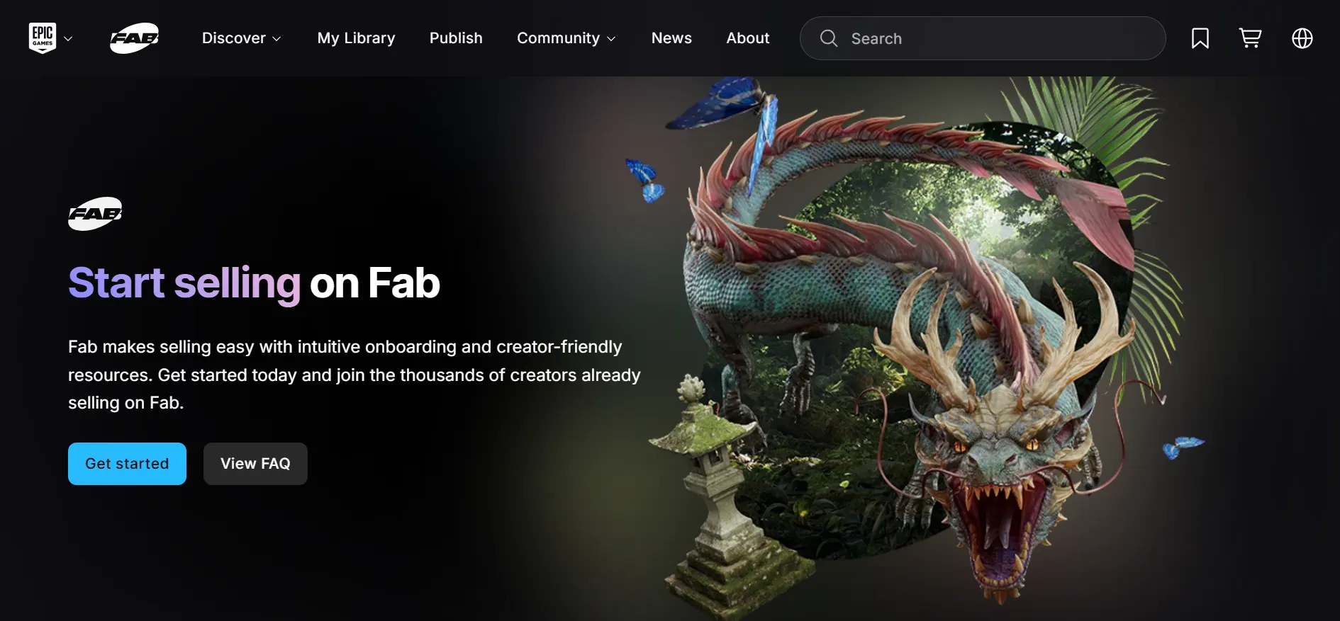 Fab publisher's webpage