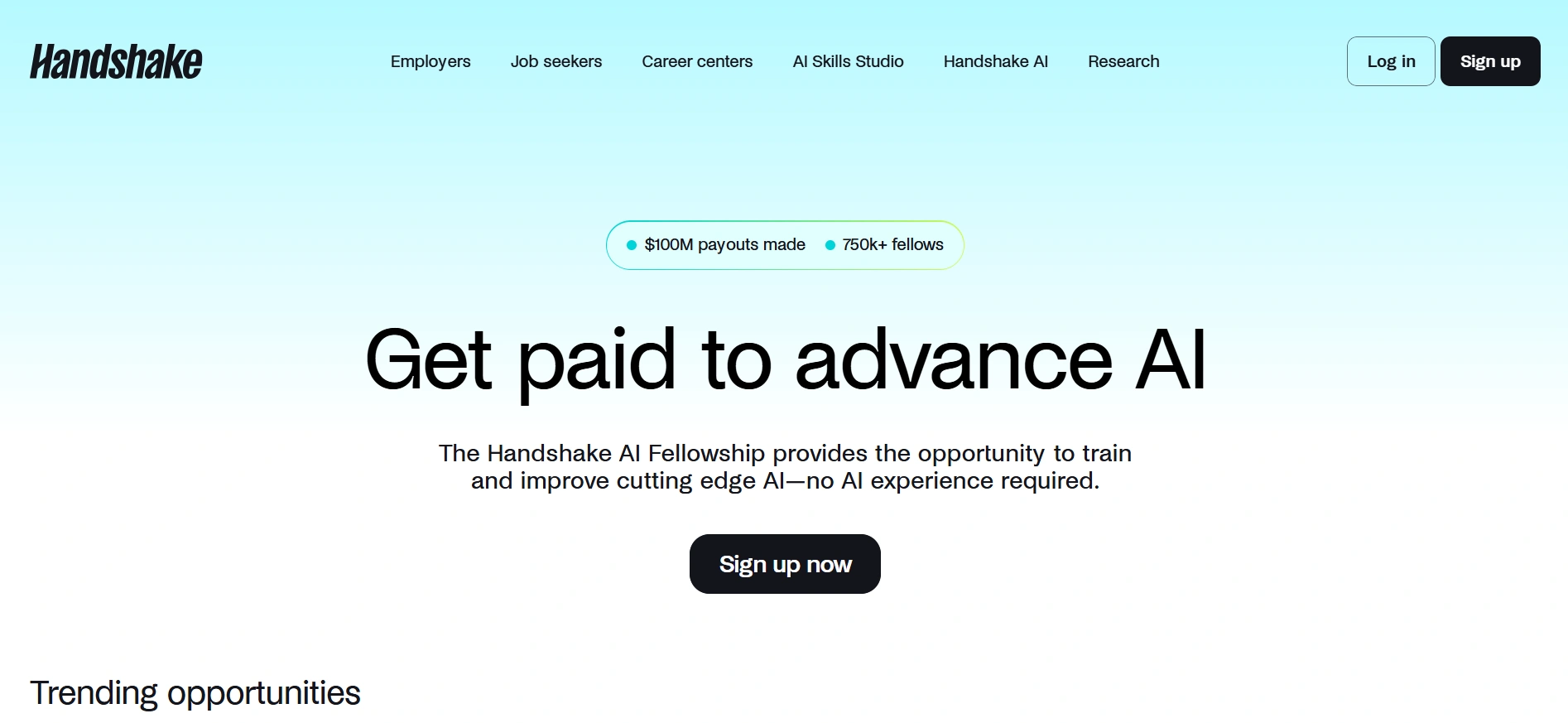 Handshake ai webpage