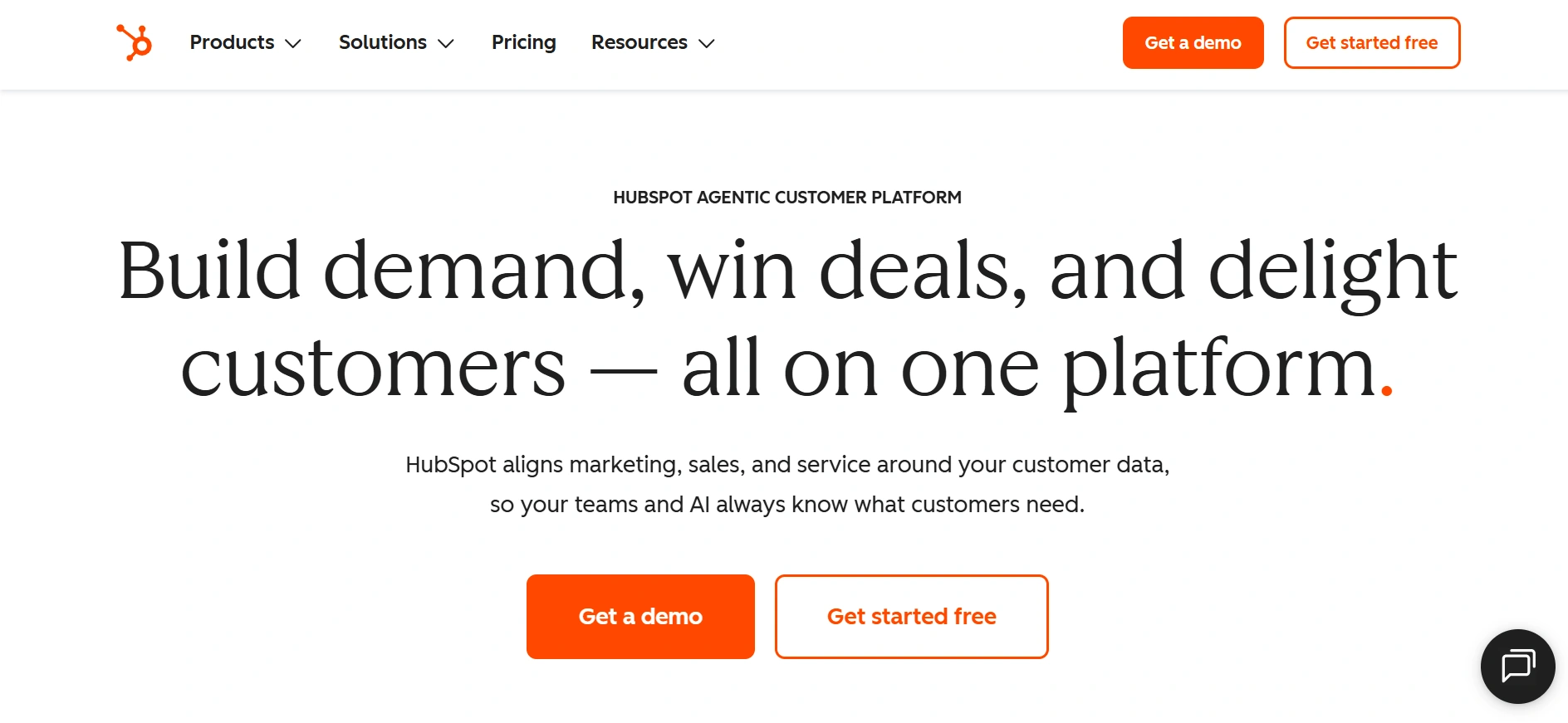 Hubspot webpage