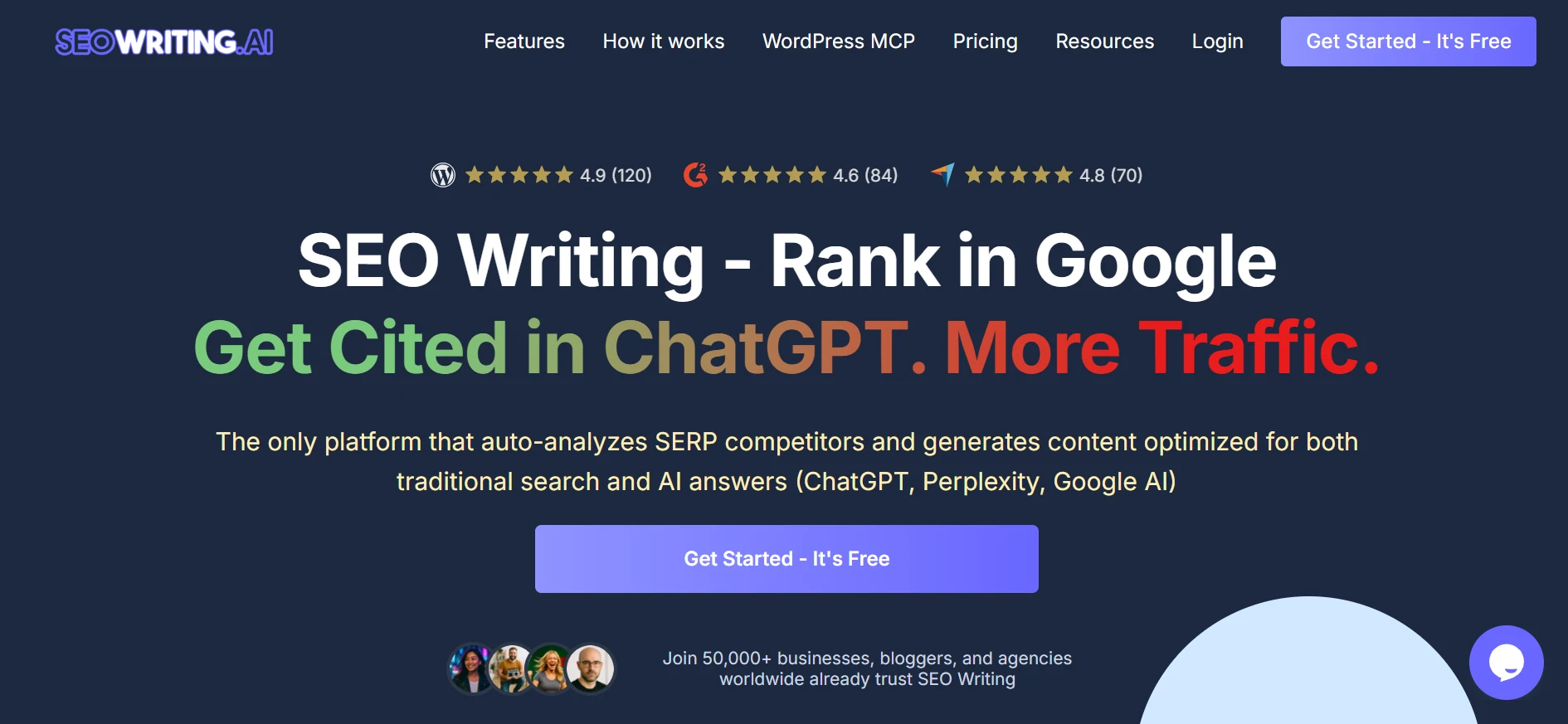 SEOWriting.ai webpage