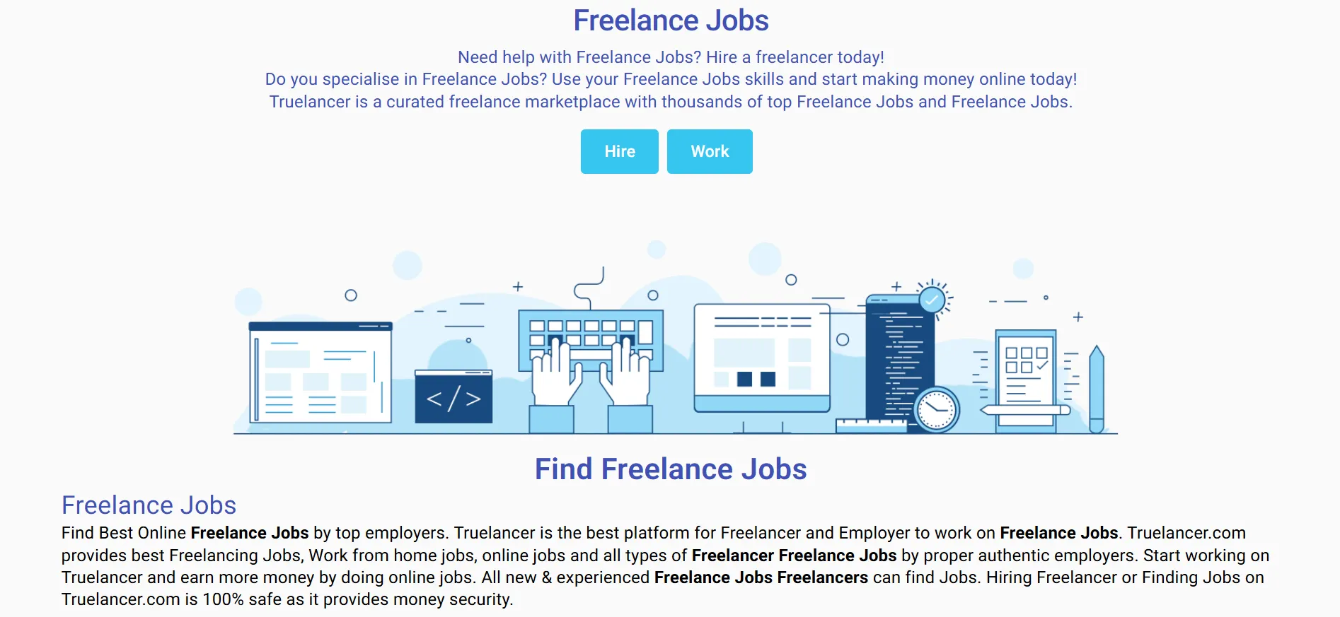 Truelancer webpage